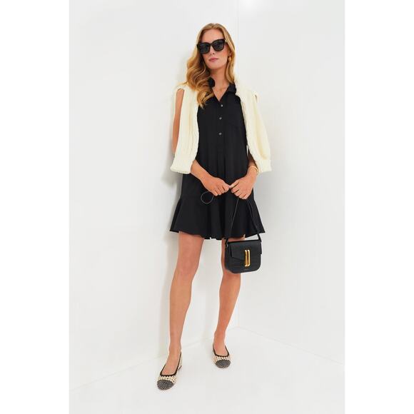 TUCKERNUCK Black Crepe Sleeveless Callahan Shirt Dress Size M NWT - Picture 4 of 7